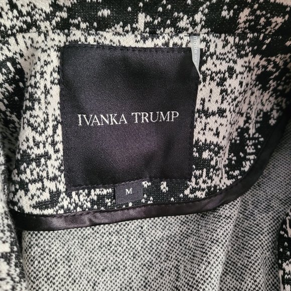 Ivanka Trump Beautiful Long Open Unlined Knit Womens M Jacket Black/White Mint - Picture 8 of 8